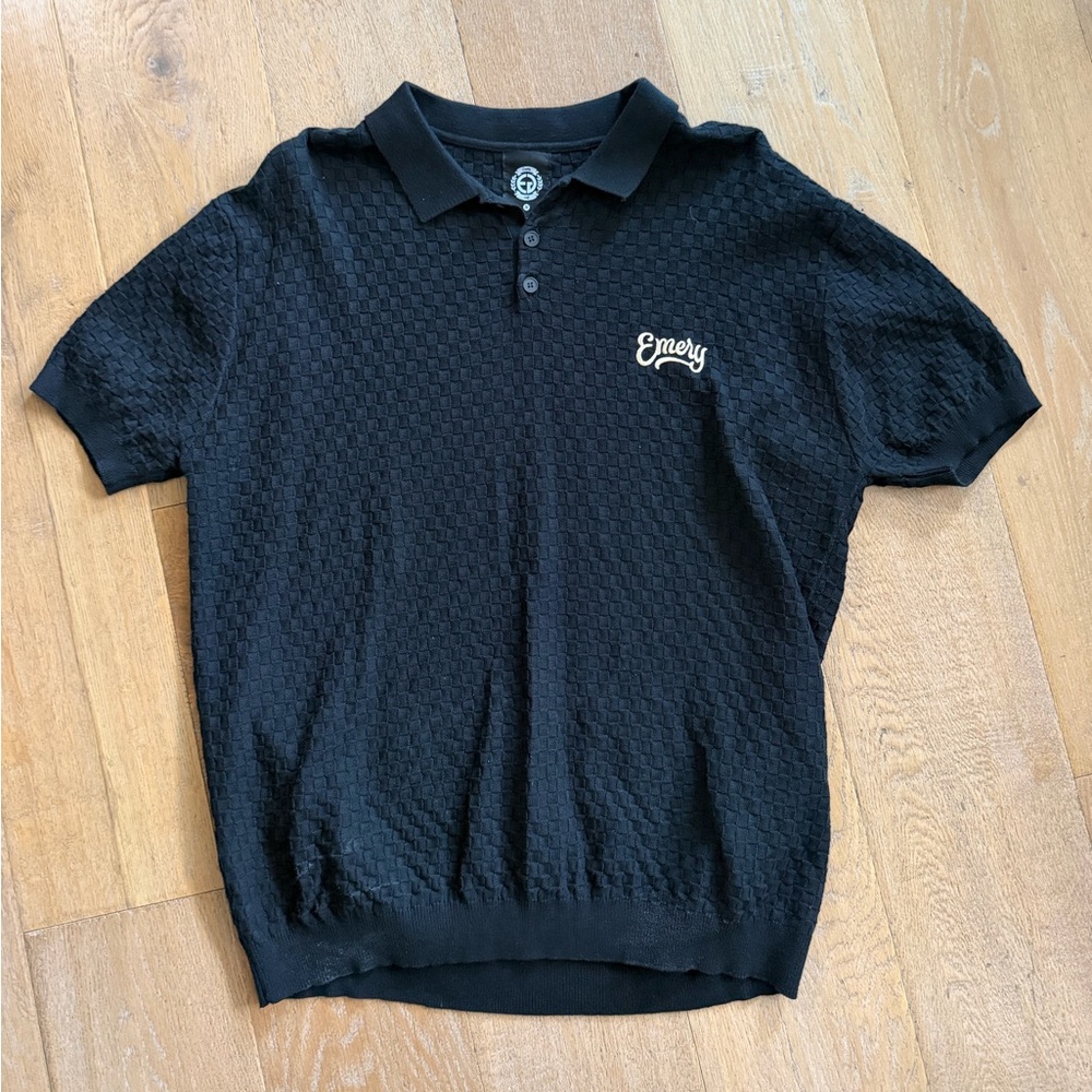EMERY men’s knit golf polo streetwear polo size M